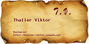 Thaller Viktor névjegykártya